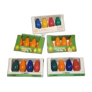 5x Glow Bright Christmas Lights Target Outdoor Bulbs Lot Boxes VTG 2" C9 NIB NOS